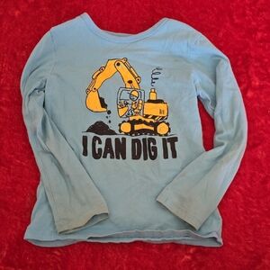 Childrens Place 5T Blue Excavator Long Sleeve Shirt